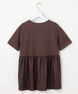 ANY SIS S 【WEB・一部店舗限定】サテンコンビ プルオーバー ブラウン