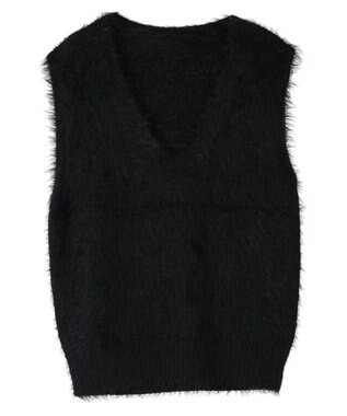 Green Parks ・Ｐｅｔｉｔ　Ｆｌｅｕｒ　シャギーニットベスト Black