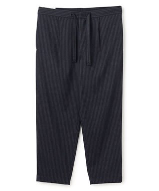 UNFILO MENS 【OCEANS 雑誌・web・YouTube 掲載】FLANNEL TOUCH 機能美パンツ ワイド ネイビーストライプ