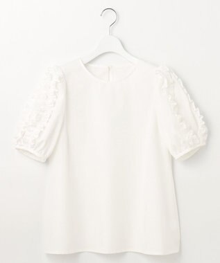 Feroux 【洗える】袖フリルチュニック ブラウス ホワイト系