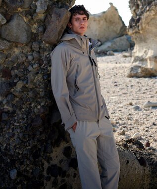 JOSEPH ABBOUD MOUNTAIN 【ストレッチ/撥水/防水素材/イタリア素材/ライナードッキング対応】マウンテンシェル パーカー ライトグレー系