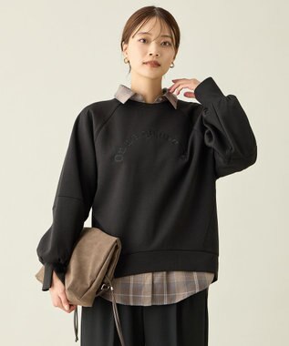 ANY ロゴ刺繍ダンボールトレーナー ブラック