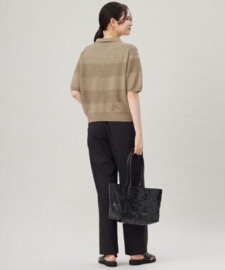 自由区 S 【洗える】ペーパーブレンドスキッパーポロ ニット シナモン