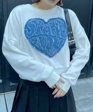 WEGO デニムワッペンプルオーバー ホワイト