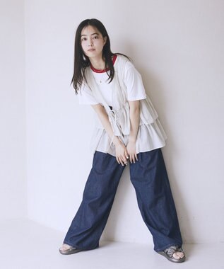 earth music&ecology イージータックワイドデニム Indigo