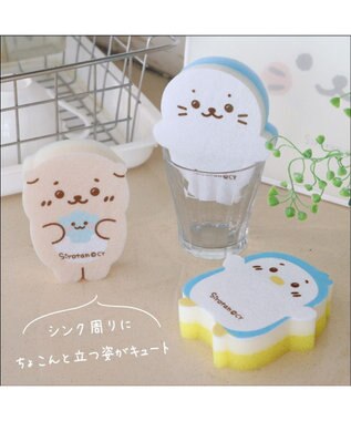 Mother garden しろたん 台所用 スポンジ 3個セット しろたん らっこいぬ らむね スポンジ -