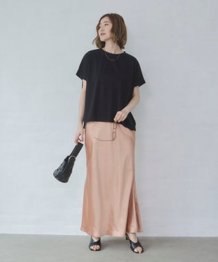 WEGO 【2026春夏新作】接触冷感フレンチスリーブT ブラック