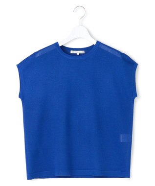 23区 シャイニーシアー ノースリーブ ニット ブルー系