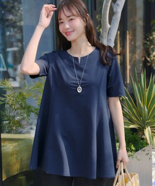 Tiaclasse 【おのののかさん着用 】「冷凛（ひやりん）」カノコバックフレアカットソー ブルー