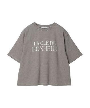 Green Parks 半袖ボーダーロゴＴＥＥ Brown