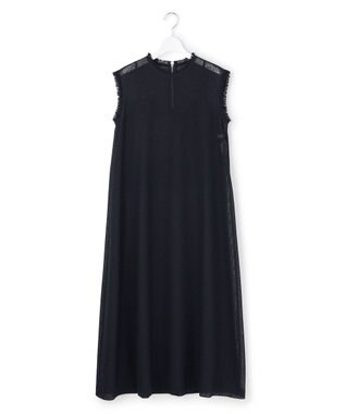 ICB L 【先行予約】サマーレノクロス フレアワンピース ネイビー×ブラック
