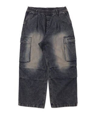 WEGO 【ユニセックス着用ITEM】デニムイージーカーゴパンツ デニム中濃加工色