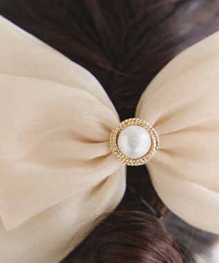 Tiaclasse オーガンジーリボンバレッタ アイボリー