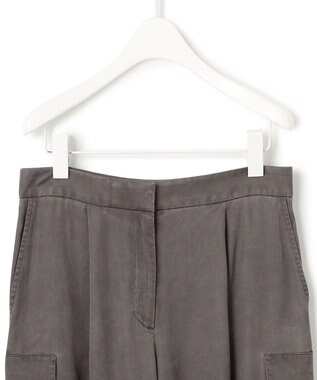 ICB L 【洗える】 キュプラピグメントクロス カーゴパンツ チャコール系