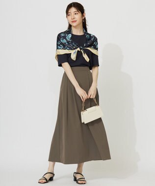 ANY SIS 【接触冷感・UVカット・洗える】ハイストレッチスムースタックスリーブ カットソー ネイビー