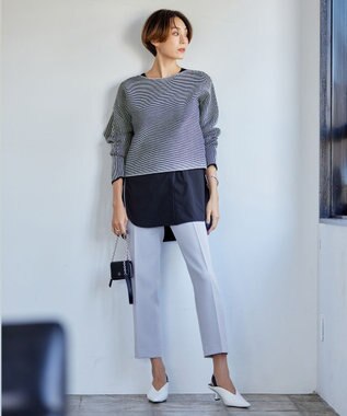 ICB L 【洗える】 ソフトカシミヤミックス ドルマンスリーブニット ブラック系