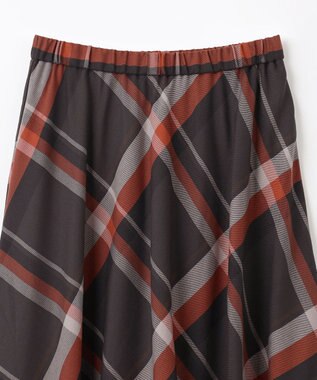 ANY L 【親子連動/洗濯機可能/ウエストゴム】チェックフレアスカート オレンジチェック