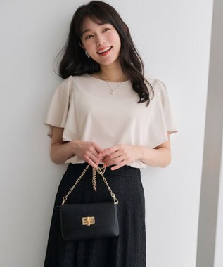 ANY SIS 【洗える】フリルスリーブ カットソー アイボリー