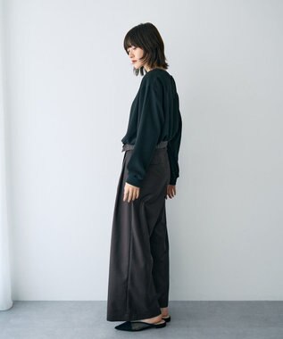 YECCA VECCA リブMIXジョーゼットブラウス Off White