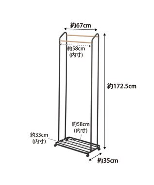 tower ハンガーラック タワー キャスター付き ブラック ブラック