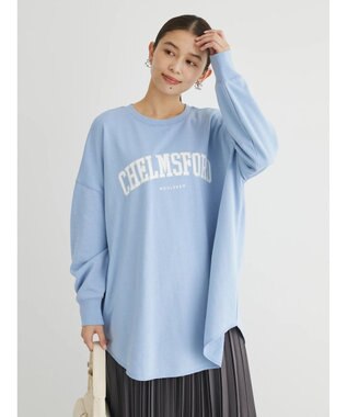 Green Parks ロゴ裏毛チュニック Sax