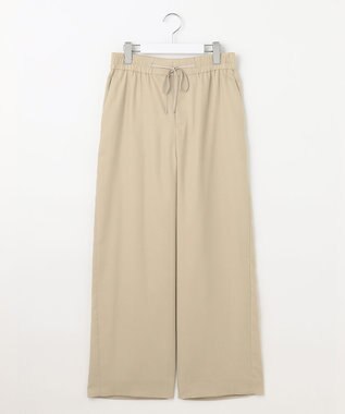 自由区 S 【カタログ掲載・洗える】フルダルスパンマイクロピーチワイドストレート パンツ サンドベージュ