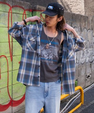 WEGO グラフィックリブタンクトップ スミクロ