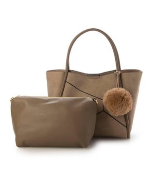 UNBILLION カシュカシュ cachecache / 通しハンドルパッチワークトート ベージュ