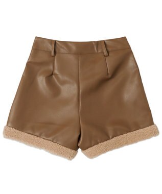 WEGO PUボアショートパンツ ブラウン