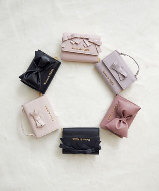 Maison de FLEUR ボリュームリボンウォレット Black