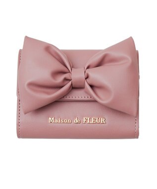 Maison de FLEUR ボリュームリボンウォレット Black