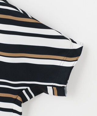 自由区 【接触冷感・速乾・UVカット・撥水・防シワ】リネンライクツイル プルオーバーブラウス ネイビー系1