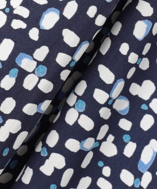 自由区 【カタログ掲載・セットアップ対応・洗える】ジオメトリックフラワードットプリント スカート ネイビー系