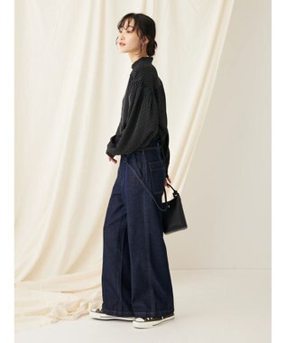 CRAFT STANDARD BOUTIQUE ピコフリルドットブラウス Black