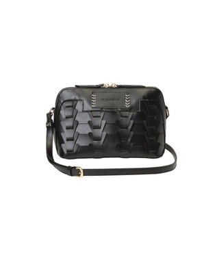 LA BAGAGERIE 【veganview】v piece mesh shoulder bag ブラック