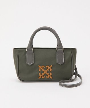 russet 《モノグラム刺繍》コーデュラナイロン2WAYミニショルダーバッグ（CE-1778） Gray