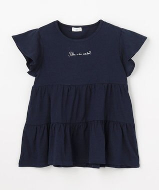 ANY KIDS 【綿100%/接触冷感】ひんやり ティアードチュニック ネイビー