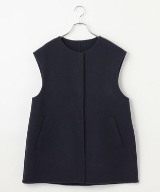 #Newans バックペプラムダブルフェイスジレ ネイビー