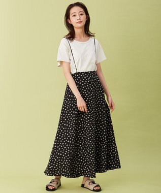 Rythme Kumikyoku フラワーフランネルプリントデシン サロペットフレアスカート 組曲 ファッション通販 公式通販 オンワード クローゼット