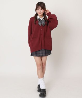WEGO 【SCHOOLITEM】ニットカーディガン レッドその他