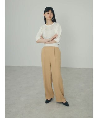 Green Parks ａ．透かし柄ニットプルオーバー Off White