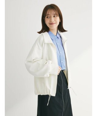 Green Parks トラックジャケット風カットカーディガン Ecru