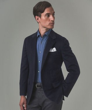 GOTAIRIKU GOLD LABEL/WEB&一部店舗限定【Thomas Mason】コットンカシミヤ フラノシャツ ダルブルー系