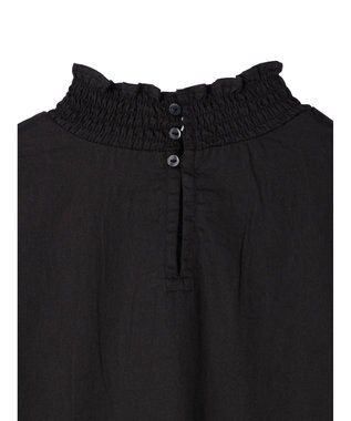 CRAFT STANDARD BOUTIQUE インドコットンシャーリングハイネックブラウス Black