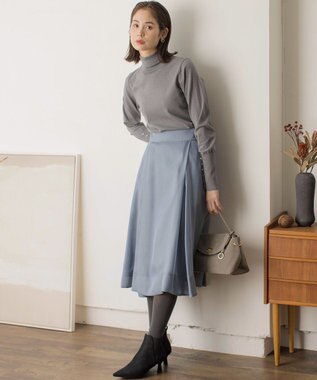 組曲 【WEB限定色あり】ELENA タートルネック ニット チャコールグレー系