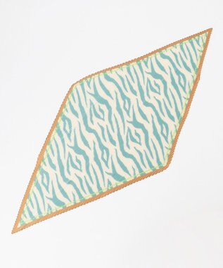 ANY アニマルプリーツスカーフ ブルーグリーン