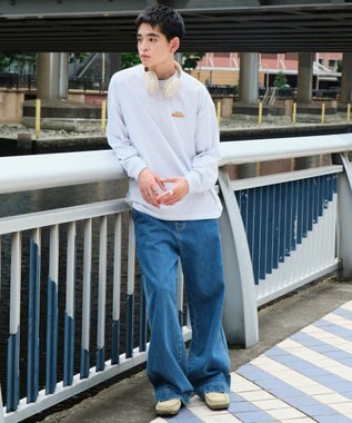 WEGO 【ユニセックス着用ITEM】ボーイズグラフィックBIG　T（LS） ライトグレー