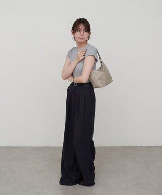 russet ソフトレザーシンプルショルダーバッグ(CE-1328-WEB) GrayBeige2