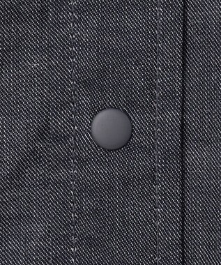 SHARE PARK LADIES 【UVカット・撥水・ストレッチ】イージーデニムノーカラーシャツ ネイビー系