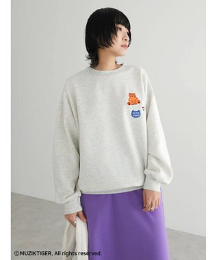 Green Parks ムジークタイガー／裏起毛刺しゅうプルオーバー Oatmeal